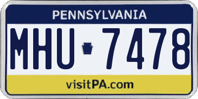 PA license plate MHU7478