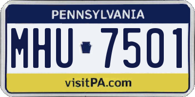 PA license plate MHU7501
