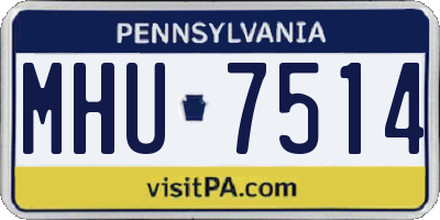PA license plate MHU7514