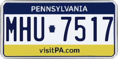 PA license plate MHU7517