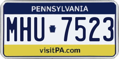 PA license plate MHU7523