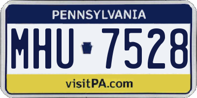 PA license plate MHU7528
