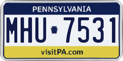 PA license plate MHU7531