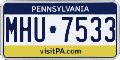 PA license plate MHU7533