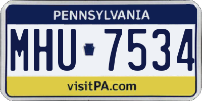 PA license plate MHU7534