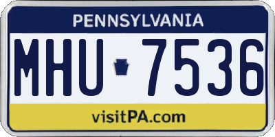 PA license plate MHU7536