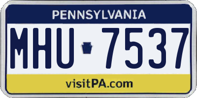 PA license plate MHU7537