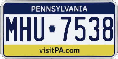 PA license plate MHU7538