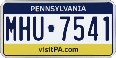 PA license plate MHU7541