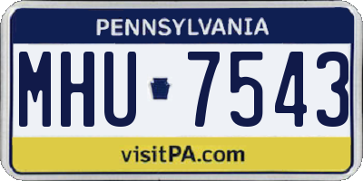 PA license plate MHU7543