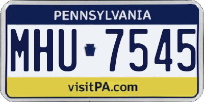 PA license plate MHU7545