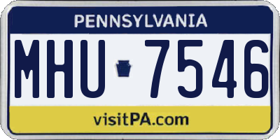 PA license plate MHU7546