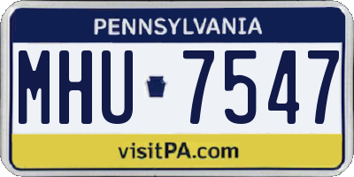 PA license plate MHU7547