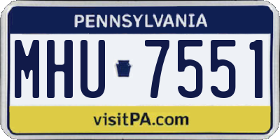 PA license plate MHU7551