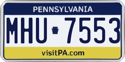 PA license plate MHU7553