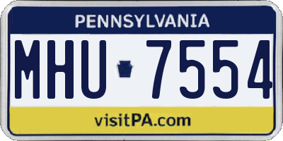 PA license plate MHU7554