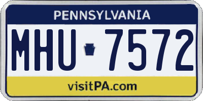 PA license plate MHU7572