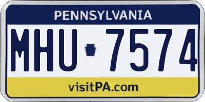 PA license plate MHU7574