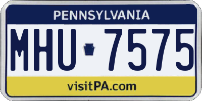 PA license plate MHU7575