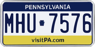 PA license plate MHU7576