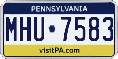 PA license plate MHU7583