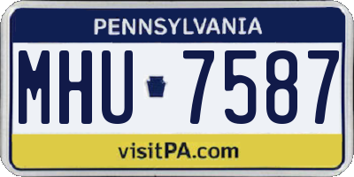 PA license plate MHU7587