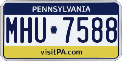 PA license plate MHU7588