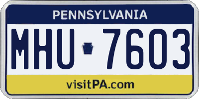 PA license plate MHU7603