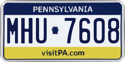 PA license plate MHU7608