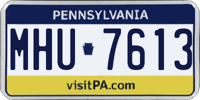 PA license plate MHU7613