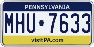PA license plate MHU7633