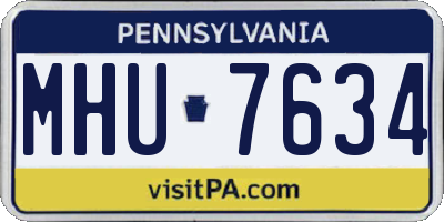 PA license plate MHU7634