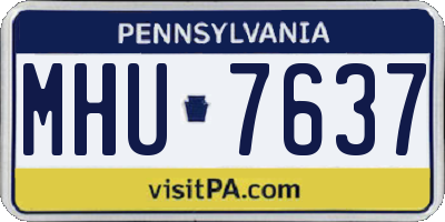 PA license plate MHU7637