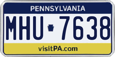 PA license plate MHU7638