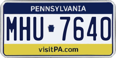 PA license plate MHU7640