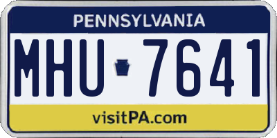 PA license plate MHU7641