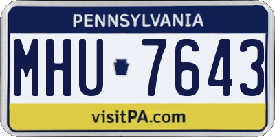 PA license plate MHU7643