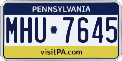 PA license plate MHU7645