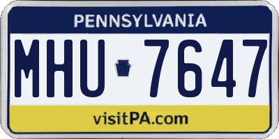 PA license plate MHU7647