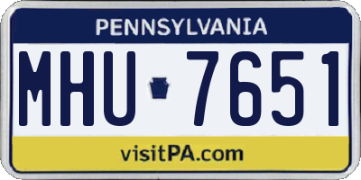 PA license plate MHU7651