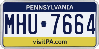 PA license plate MHU7664