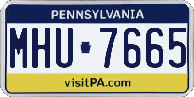 PA license plate MHU7665