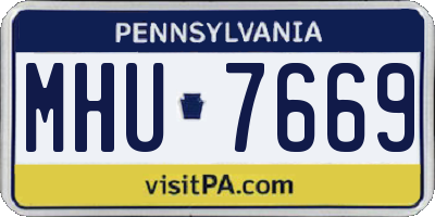 PA license plate MHU7669