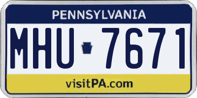 PA license plate MHU7671