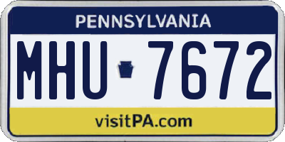 PA license plate MHU7672