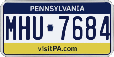 PA license plate MHU7684
