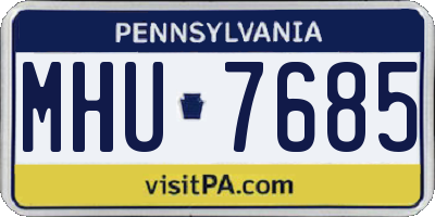 PA license plate MHU7685