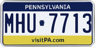 PA license plate MHU7713