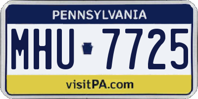 PA license plate MHU7725