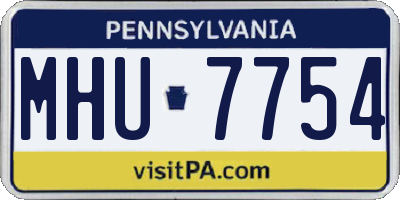PA license plate MHU7754